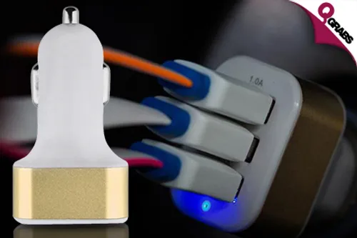 From QR19 Charge Multiple Devices with Dual OR Triple Port USB Car Chargers! (Up to QR98 Value)